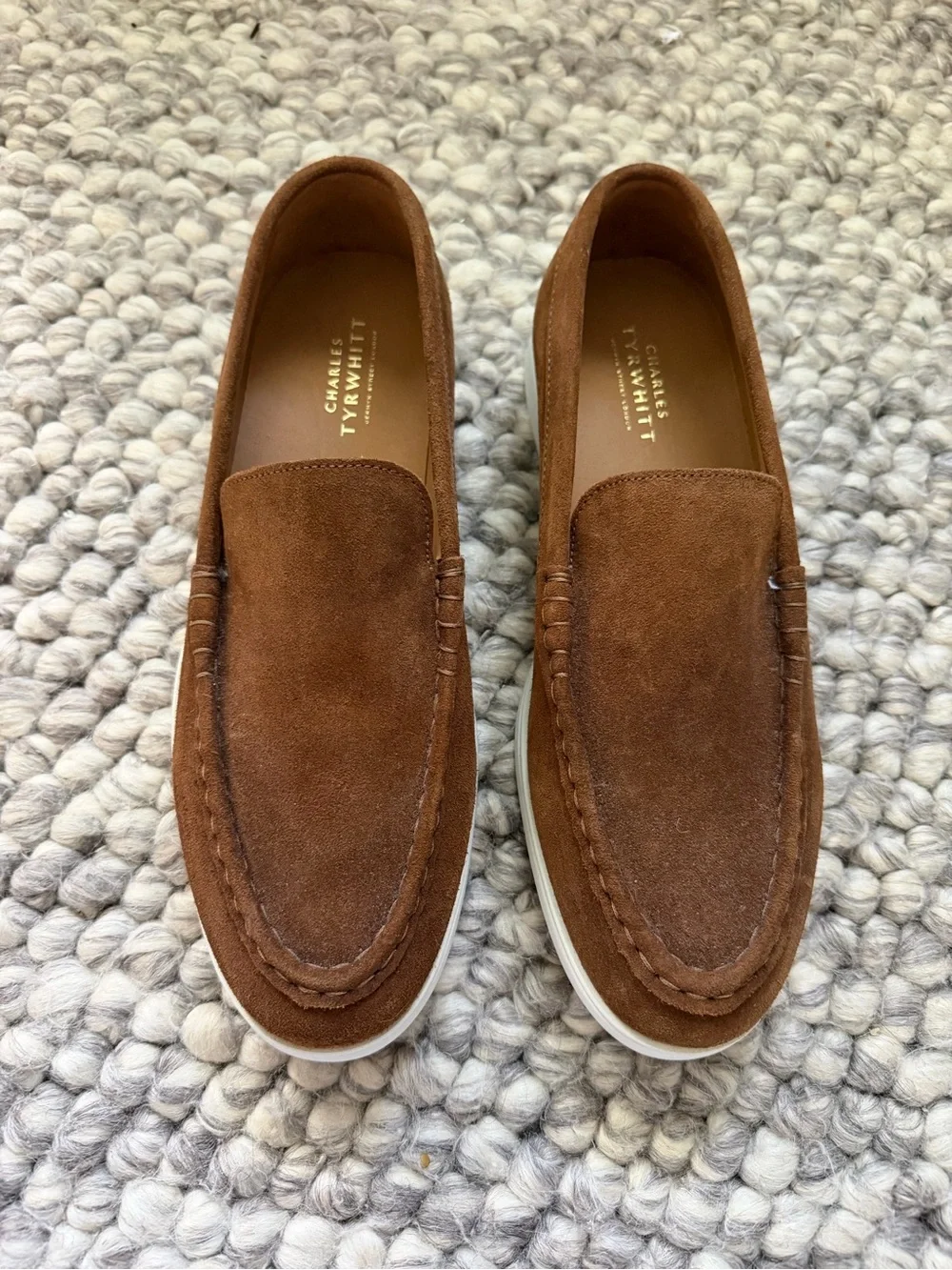 Charles Tyrwhitt Rust Brown Suede Slip-On Loafers
